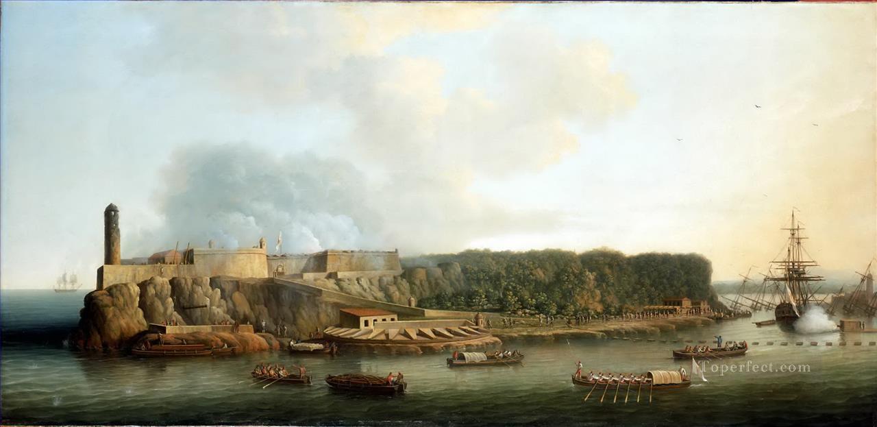 Dominic Serres the Elder The Capture of Havana 1762 The Morro Castle and the Boom Defence Before the Attack Oil Paintings